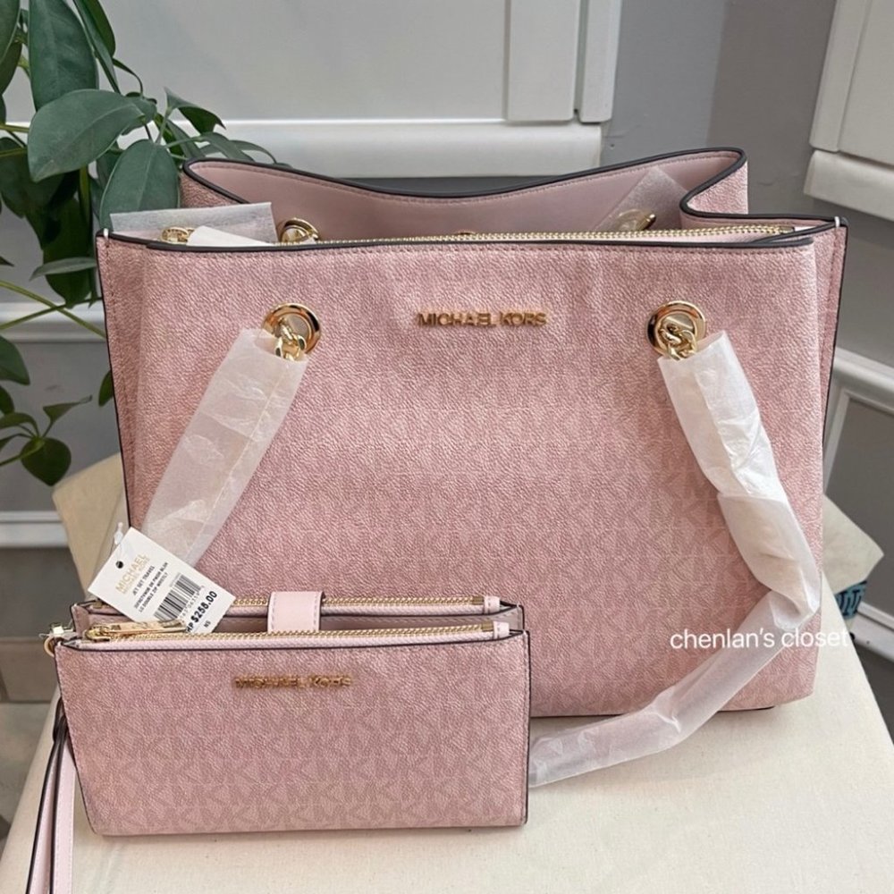 🌸🎀NeW! Michael Kors Pink Tote Set - Picture 4 of 12